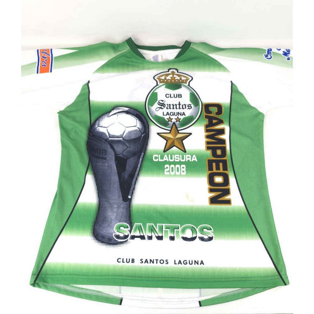 2008 Santos Laguna Campeon Soccer Jersey Mens Size Large Green Futbol Sport